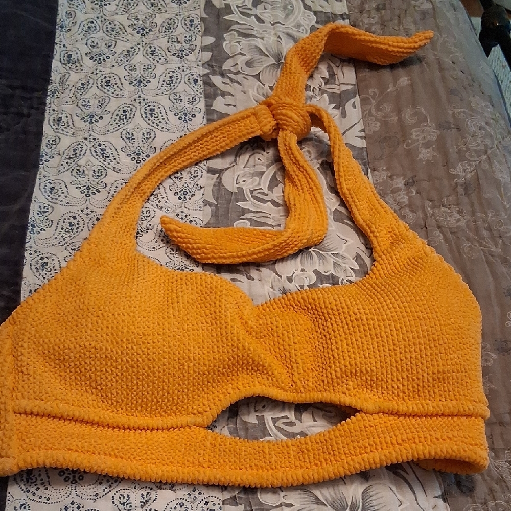 Vibrant Orange Knit Halter Top